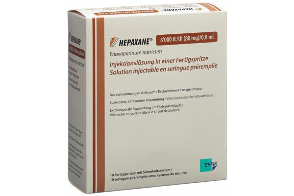 Hepaxane Inj Lös 80 mg/0.8ml Fertspr 10 Stk