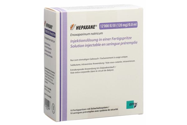 Hepaxane Inj Lös 120 mg/0.8ml Fertspr 10 Stk