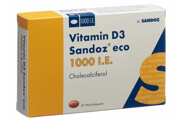 Vitamine D3 Sandoz eco caps moll 1000 UI 30 pce