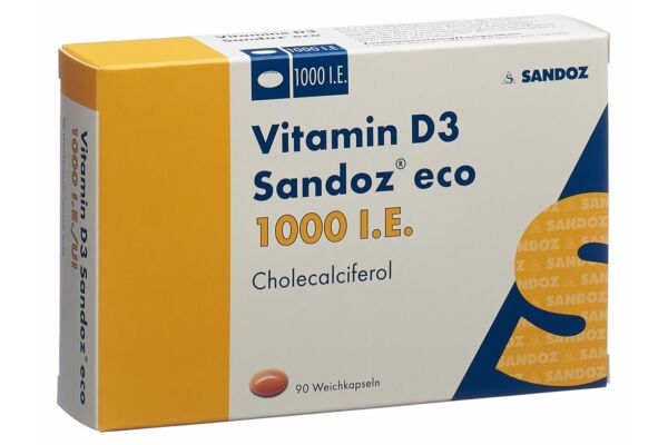 Vitamine D3 Sandoz eco caps moll 1000 UI 90 pce