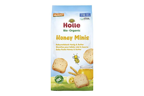 Holle honey minis biscottes bio pour bébés 100 g