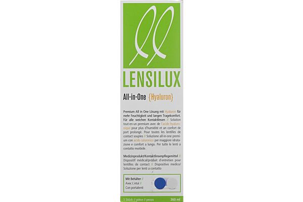Lensilux All-in-One hyaluron solution combinée +conteneur fl 360 ml