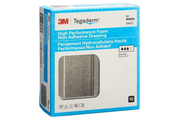 3M Tegaderm High Performance Foam Schaumkompresse 5.1x5.1cm non adhäsiv 10 Stk