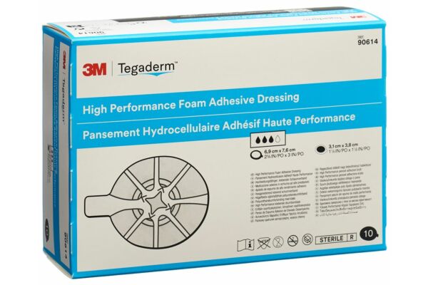 3M Tegaderm Foam HP compresse mousse mini ovale adhésive 10 pce