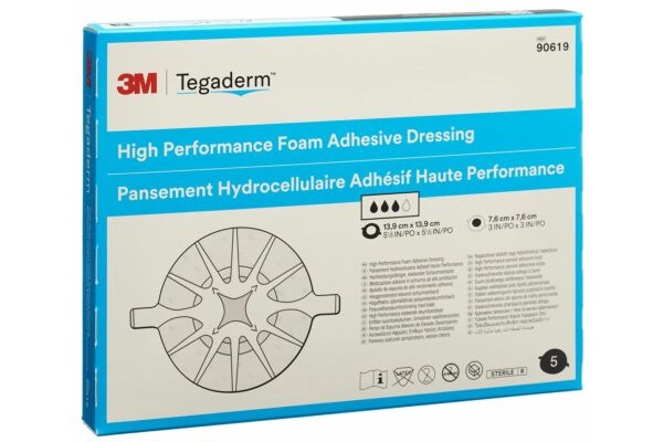 3M Tegaderm Foam HP Schaumkompresse 7.6x7.6cm adhesive 5 Stk