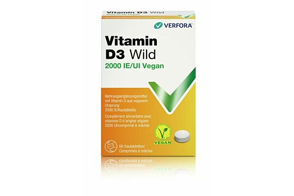 Vitamin D3 Wild Kautabl 2000 IE vegan 60 Stk