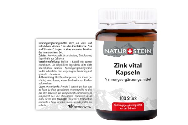 Naturstein Zink Vital Kaps Glas 100 Stk