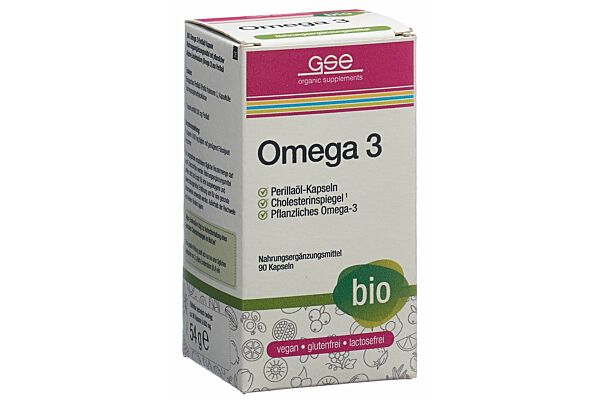 GSE Omega 3 Perilla Öl Kaps Bio Glas 90 Stk