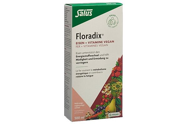 Floradix VEGAN Fer + vitamines fl 500 ml