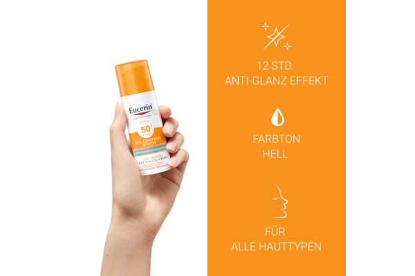 Eucerin SUN Face Oil Control gel-crème teintée light SPF50+ dist 50 ml