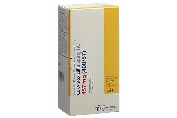 Co-Amoxicillin Spirig HC Plv 457 mg für Suspension Fl 140 ml