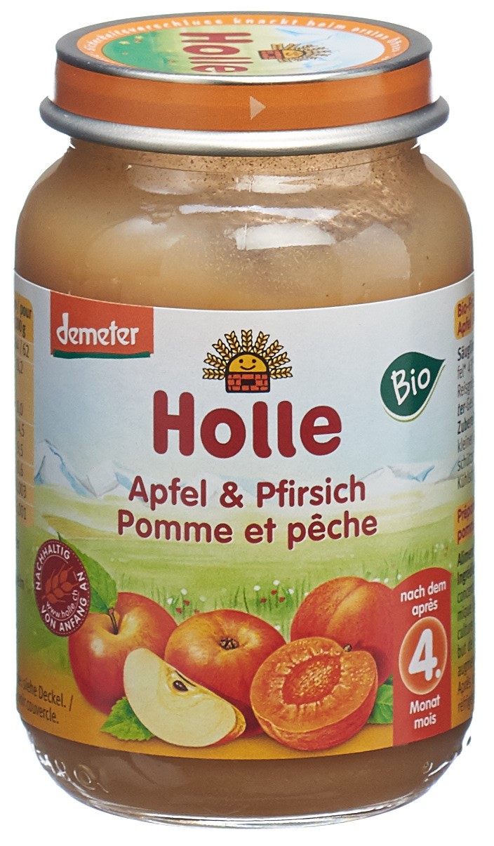 HOLLE Bio Frucht-Gläschen Pfirsich & Apfel 190 g