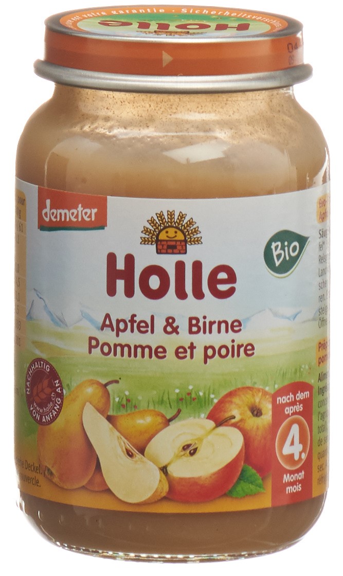 HOLLE Bio Frucht-Gläschen Apfel & Birne 190 g