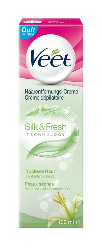 VEET Haarentfernungs-Creme Silk & Fresh trockene Haut 100 ml